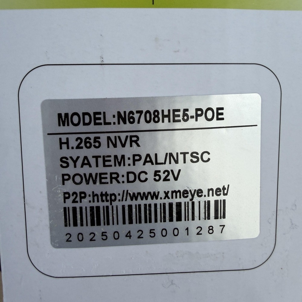 FOERS N6708HE5-POE 8CH H.265 NVR PoE IP Security System 500GB HDMI VGA - Picture 12 of 15